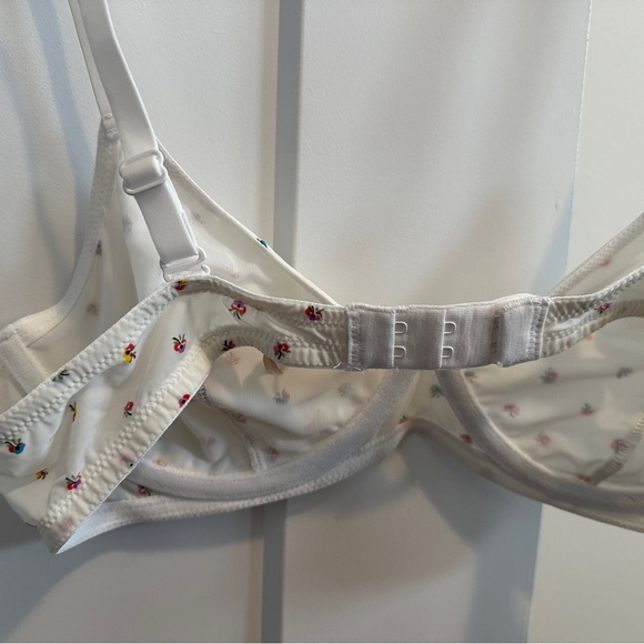 J. Crew White Floral Balconette Bra Size 36C - Picture 5 of 8